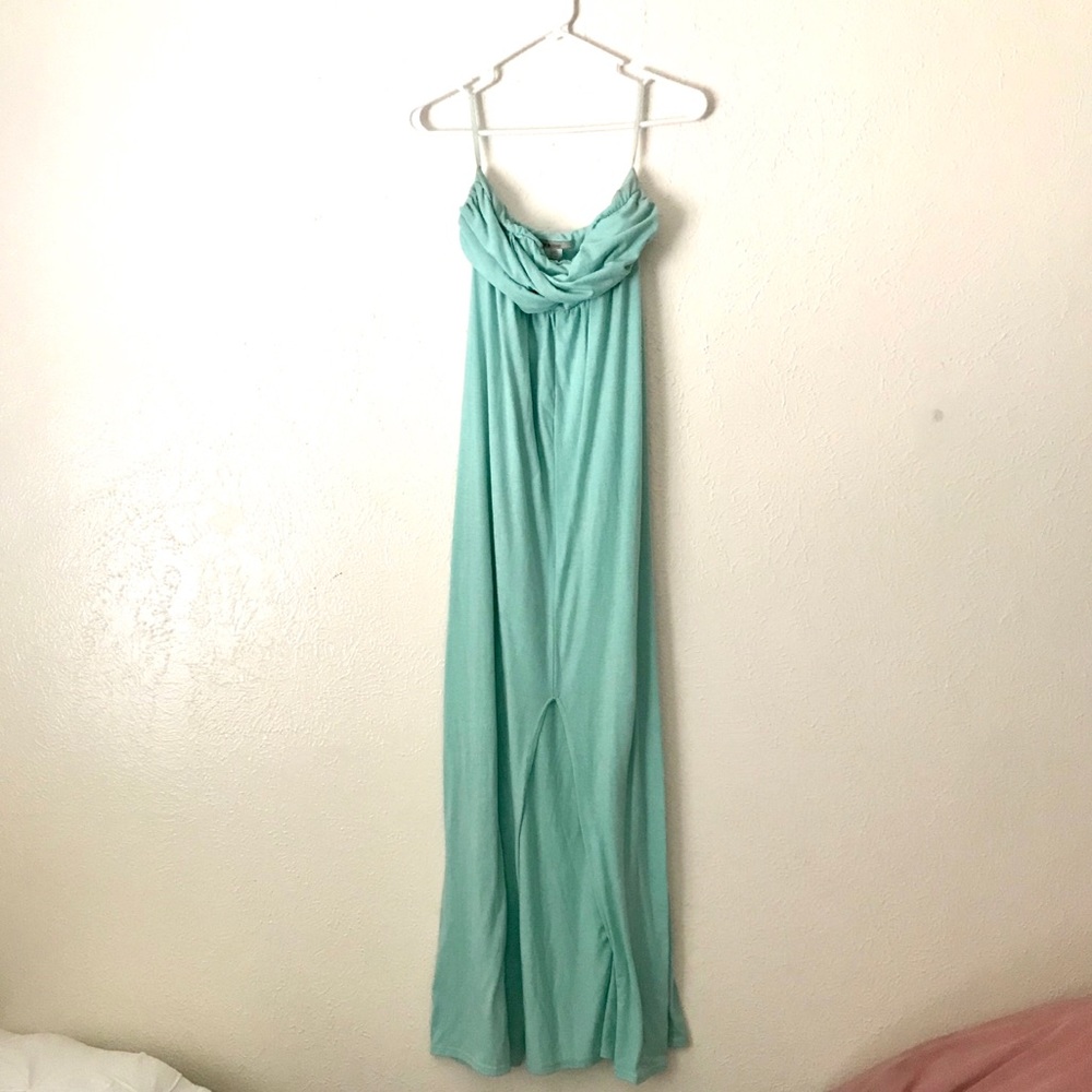 Mint Strapless Maxi w/ Front Slit - Picture 2 of 7